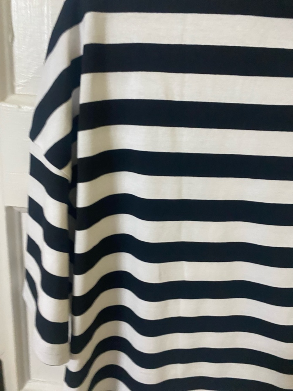 Striped Boxy Crewneck Top - Black & White - Picture 5 of 9